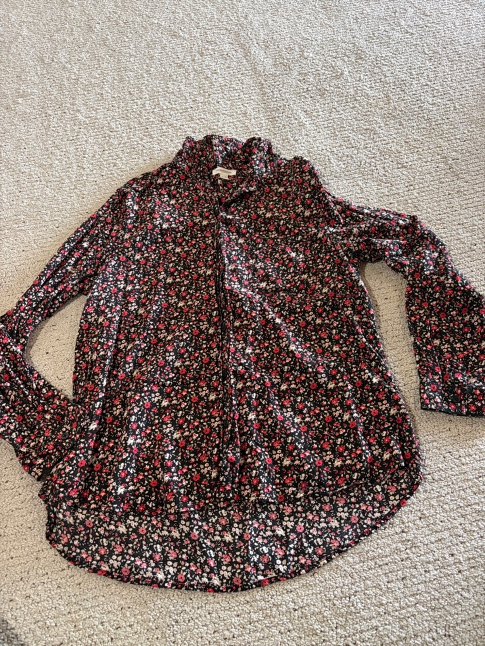 beachlunchlounge Black Floral Button-Down Shirt